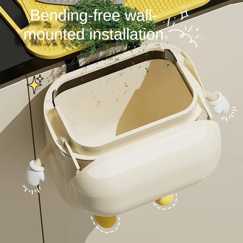 12L Wall-Mounted Trash Can with Lid