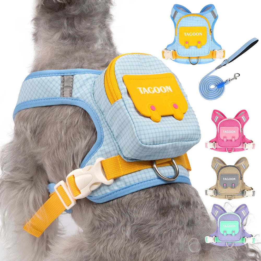 Adjustable Reflective Pet Harness with Leash