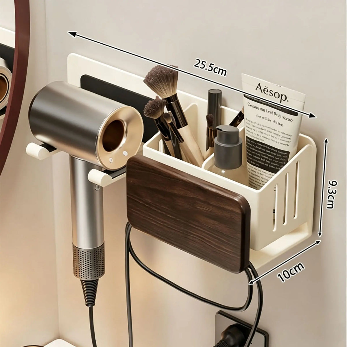 Wall-Mounted Hair Dryer Holder