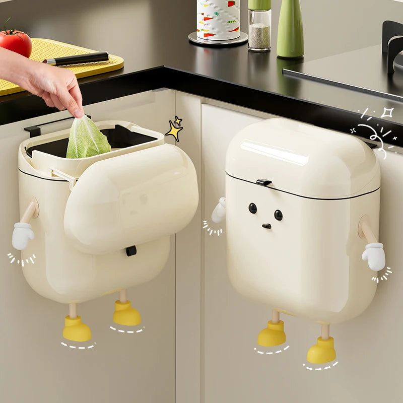 12L Wall-Mounted Trash Can with Lid