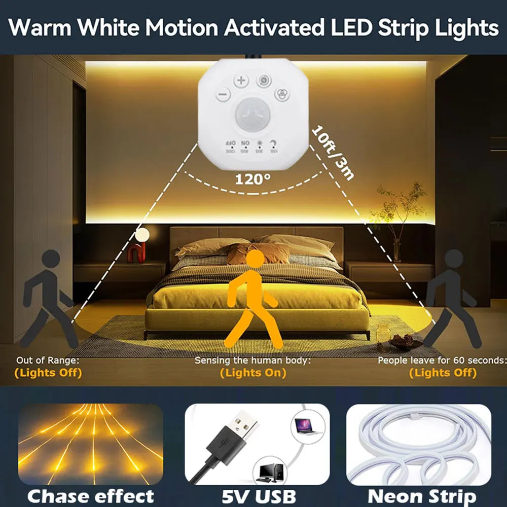Tira de luz LED con sensor de movimiento
