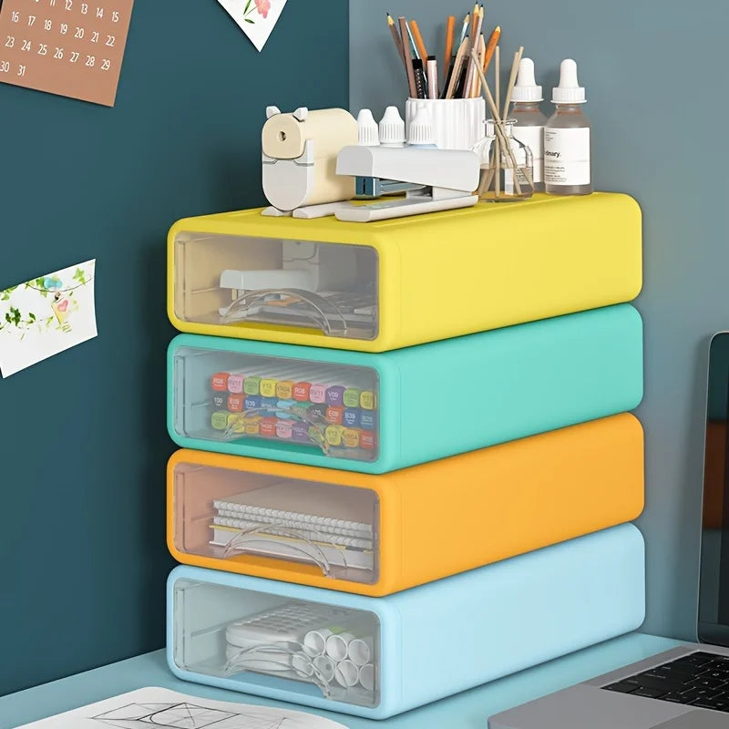 Organizador apilable con cajones transparentes