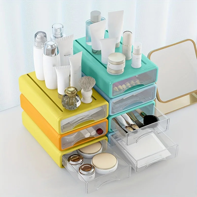Organizador apilable con cajones transparentes