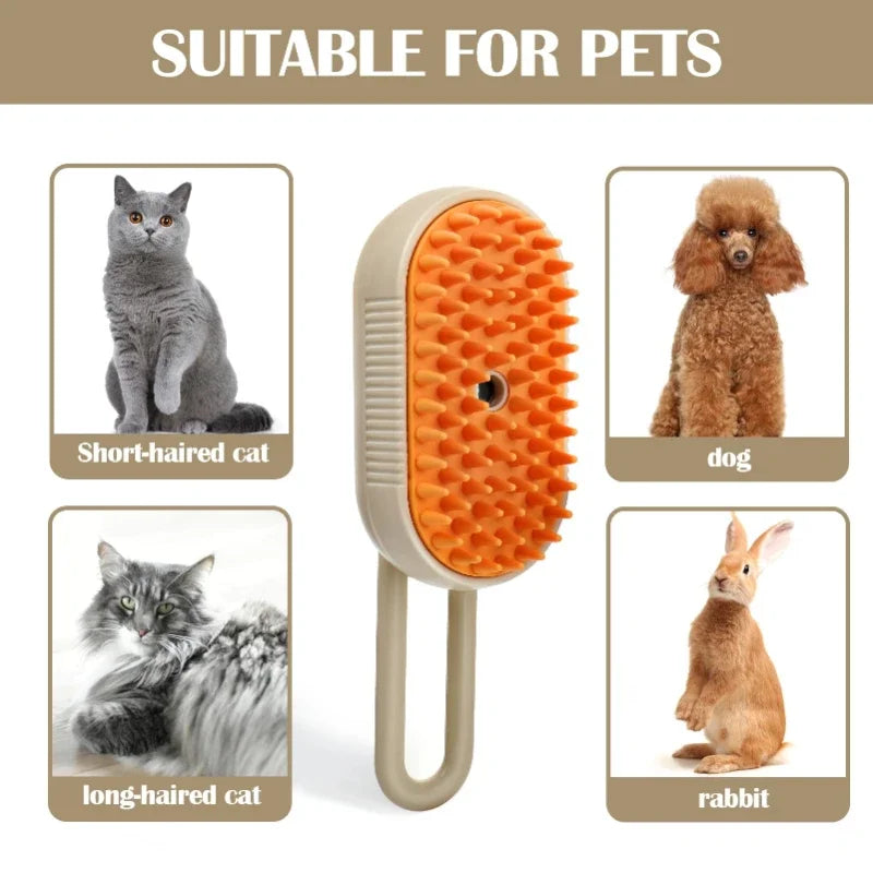 3-in-1 Steam Cat Grooming Brush
