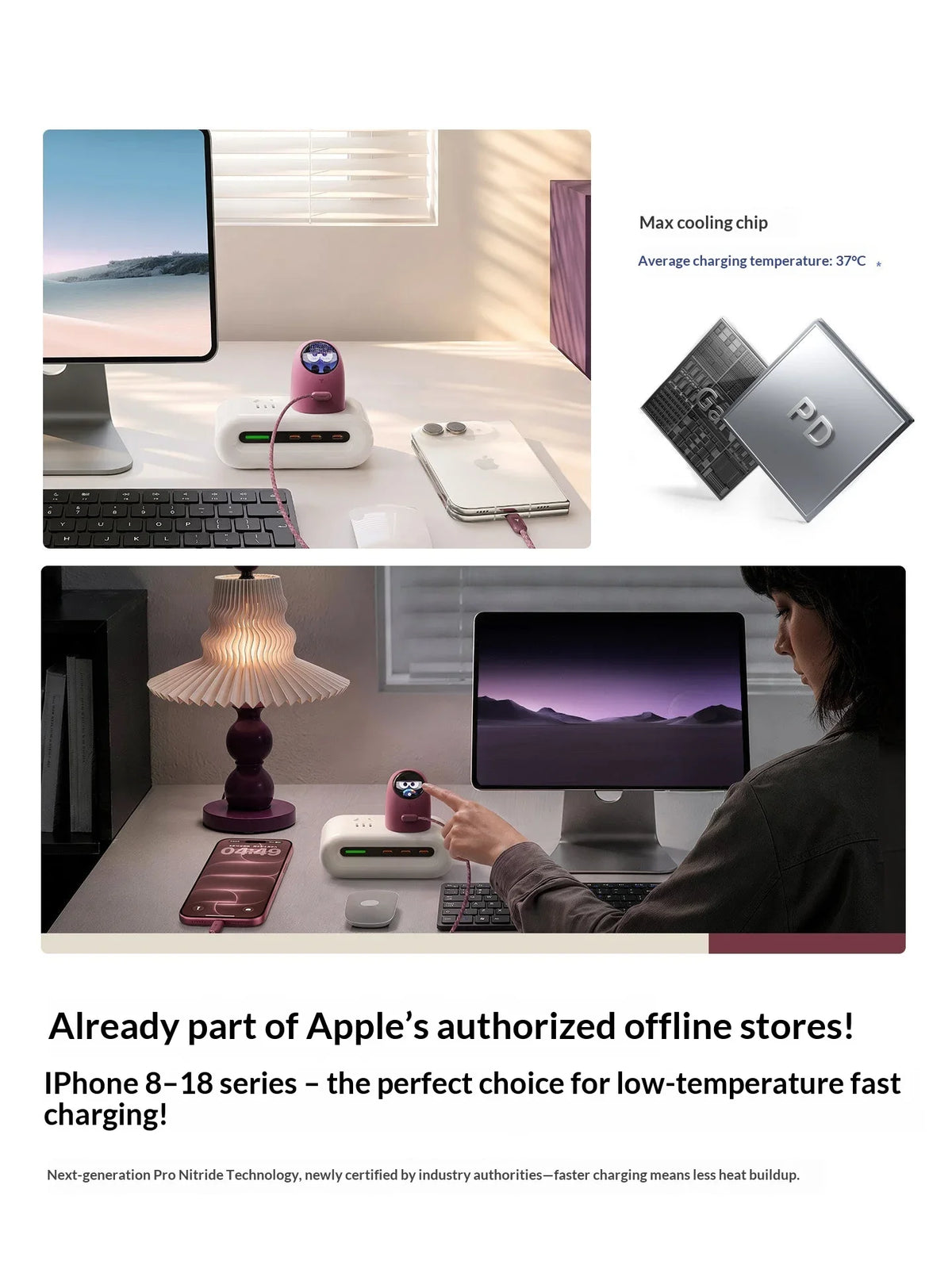 Nuevo cargador rápido Torras de 60W con cable USB-C, certificación AVS y pantalla digital, compatible con iPhone 18 Pro Max, iPhone 17, iPhone 16 y iPhone 15.