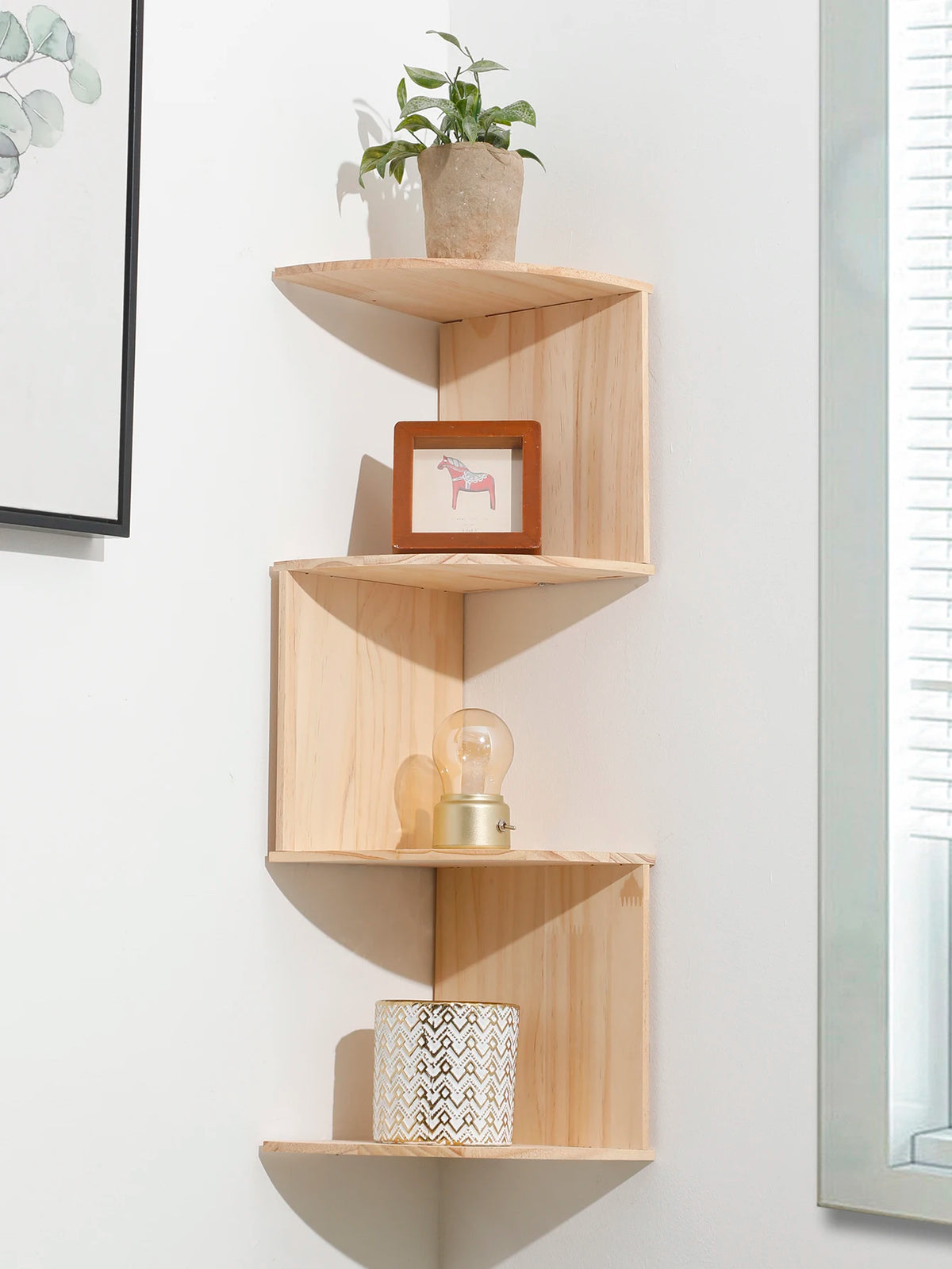 Decorative Wooden Corner Shelf
