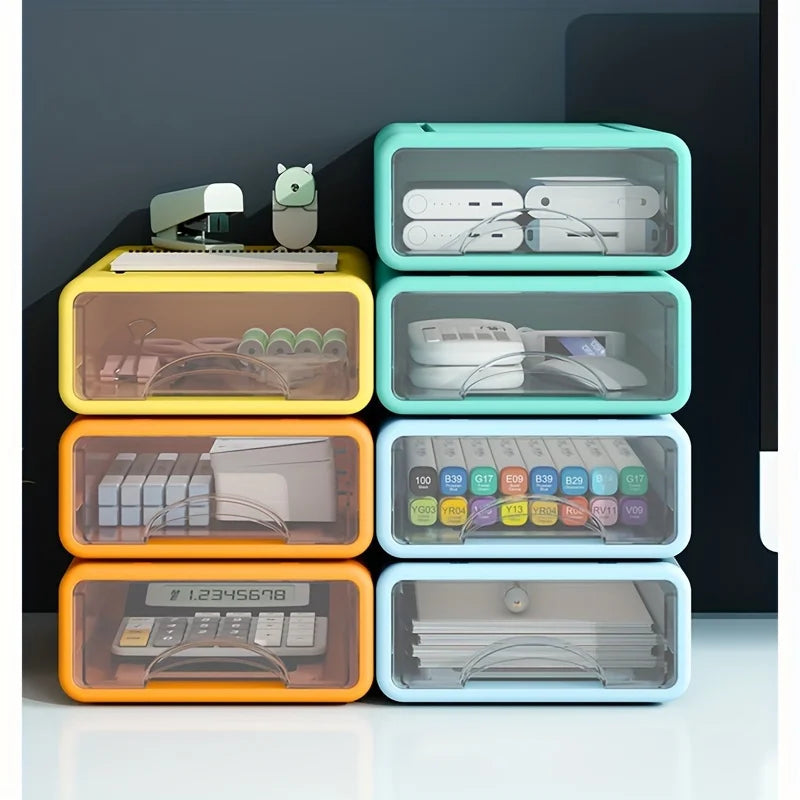 Organizador apilable con cajones transparentes