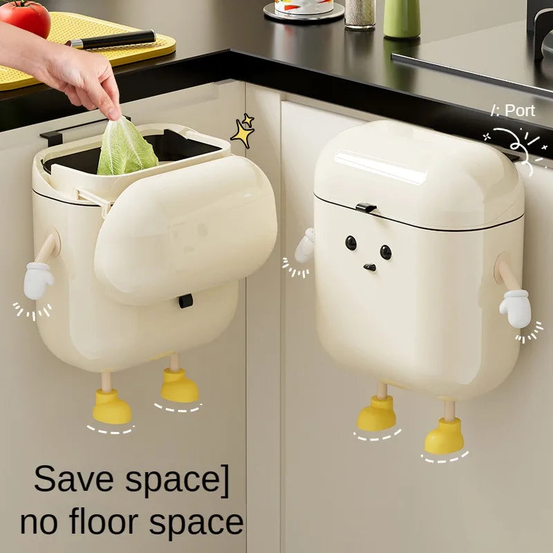 12L Wall-Mounted Trash Can with Lid